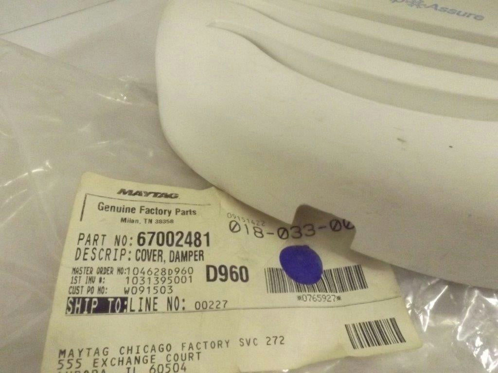 MAYTAG WHIRLPOOL REFRIGERATOR 67002481 DAMPER COVER NEW MAYTAG WHIRLPOOL REFRIGERATOR 67002481 DAMPER COVER NEW